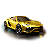 Golden sports car TikTok LIVE gift PNG